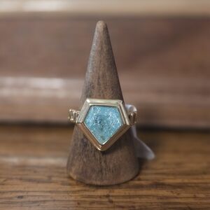 NWT bp Gold and Blue Hexagon Ring